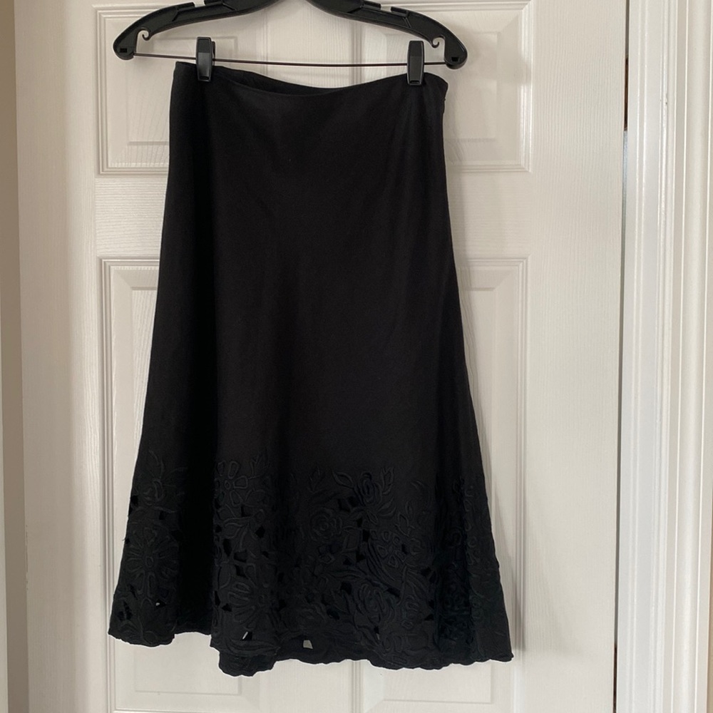 Lafayette 148 New York 100% Linen Black Skirt
